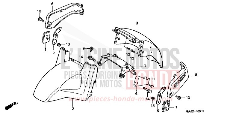 FRONT FENDER (ST1100A) for Pan-European ABS SIENA GOLD METALLIC (Y158) from 1999